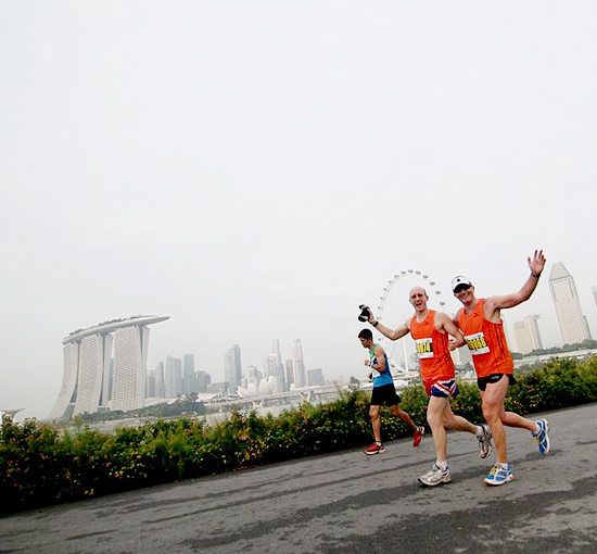  All smiles against the contours of the city skyline